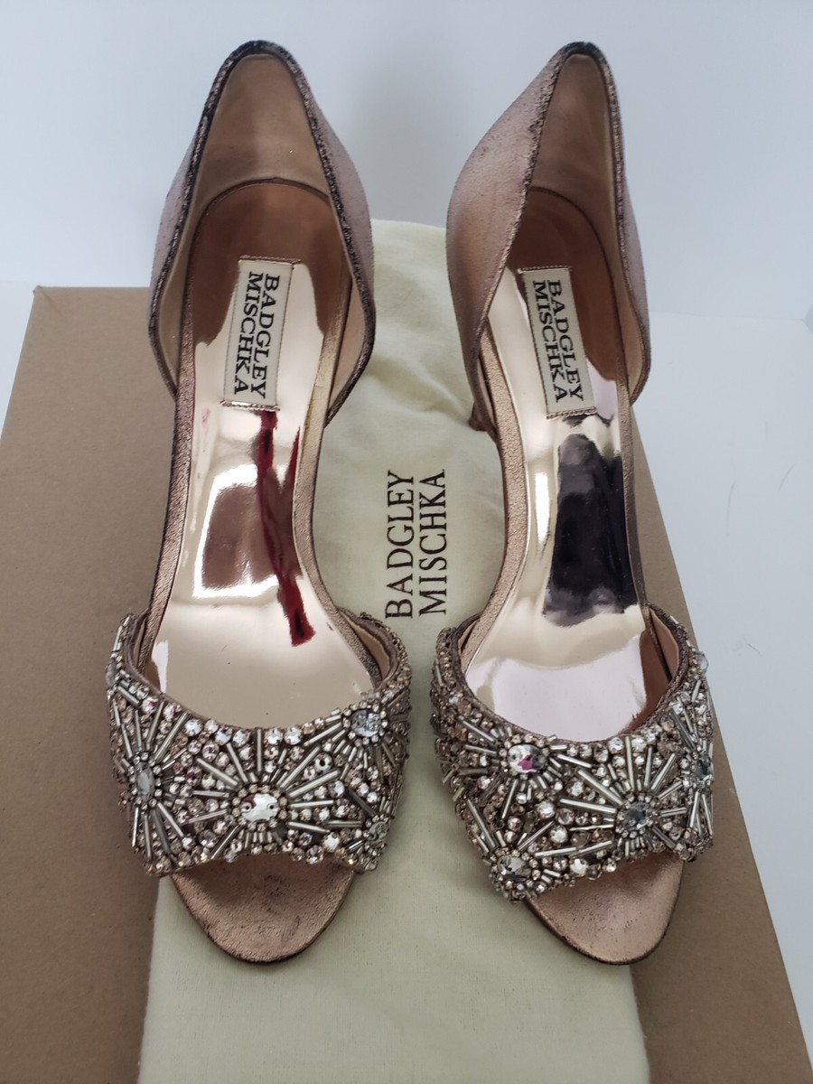 Badgley Mischka Maris rose gold beaded women's dress shoe, color gold,size  7.5, | eBay