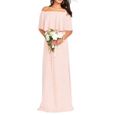 Show Me Your MuMu Hacienda Blush Off-shoulder Bridesmaid Dress NWT Womens Size M
