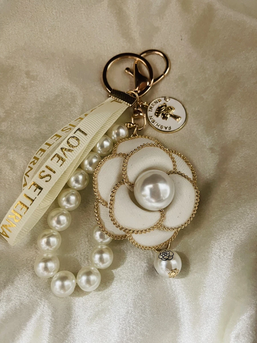 Creative Rose Flower & Bowknot & Pearl Keychain Bag Charm