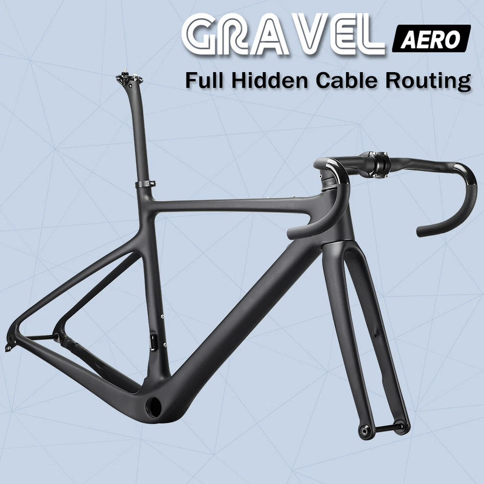 AIRWOLF R068 Carbon Gravel Rahmen 700*40c Rennrad Ausdauer Cyclocrossrad Fahrrad - Bild 2 von 4