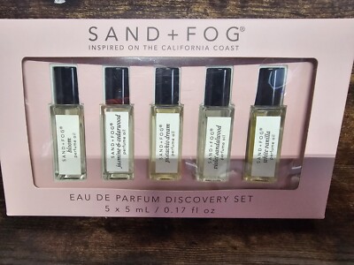 Sand + Fog Eau de Parfum Discovery Set of 5 Bloom Cedarwood White Vanilla Etc