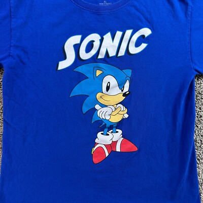 Sonic The Hedgehog Shirt Boys Extra Large Blue Sega Short Sleeve