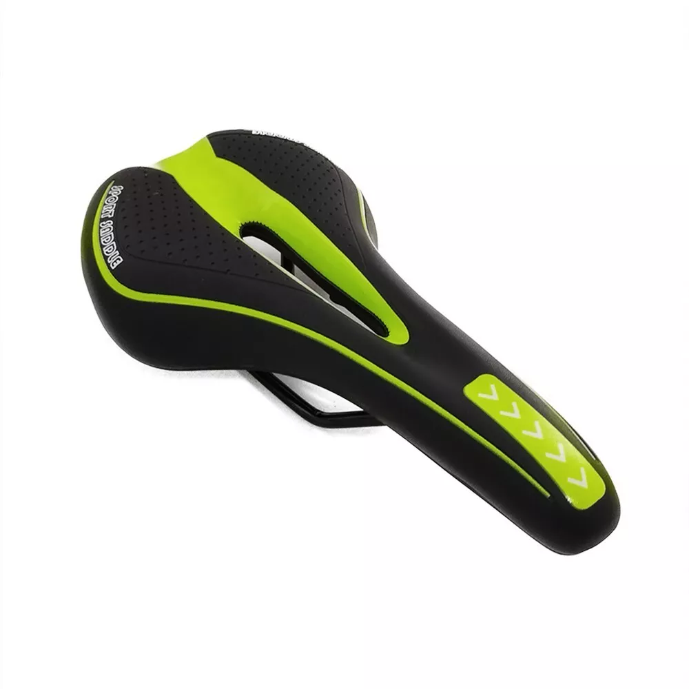 Bike Bicycle Ultra Light Soft Gel Padded Saddle Seat Black Green