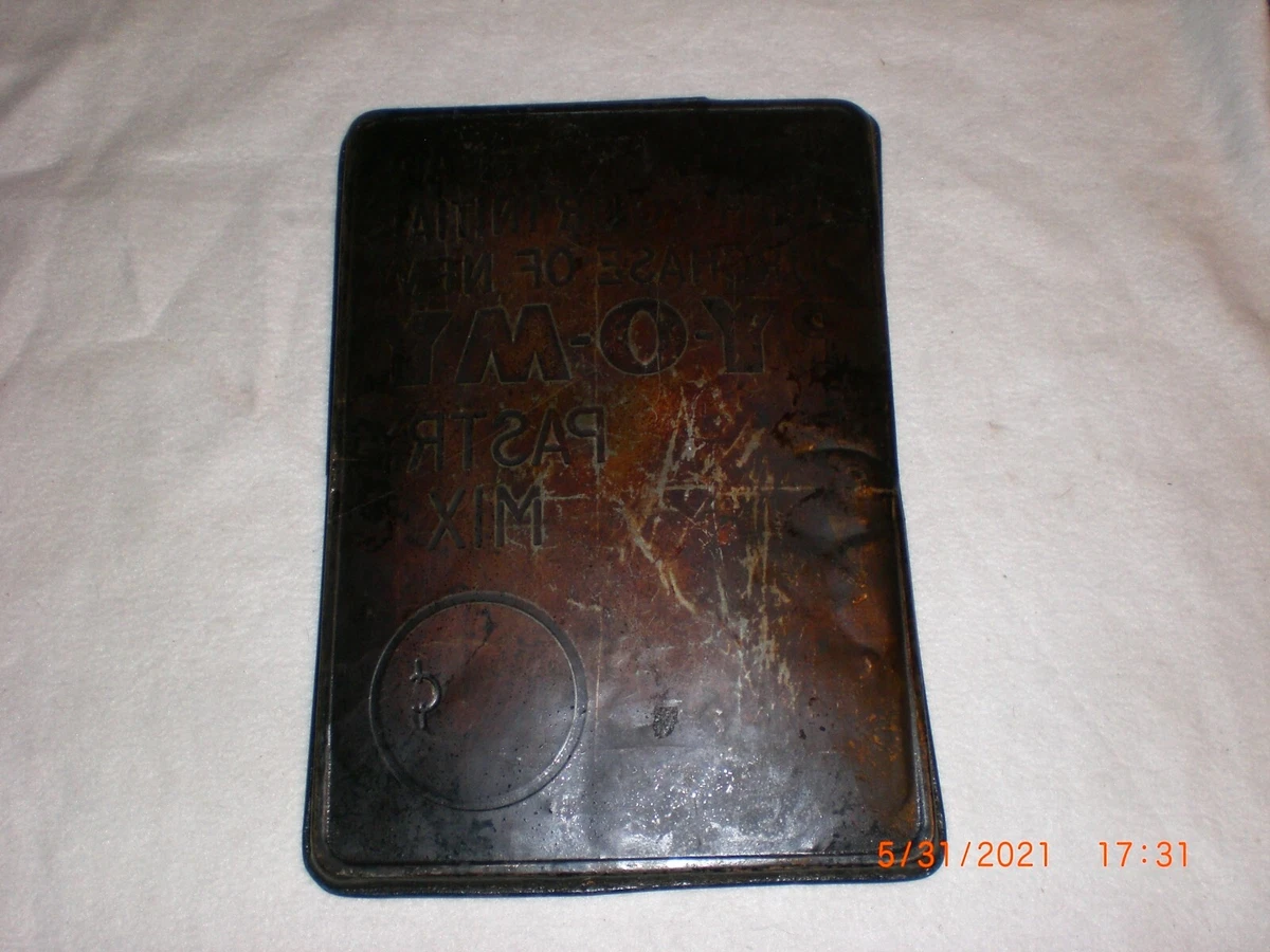PY O MY Pastry Mix Vintage Baking Sheet 49c Advertising Embossed