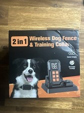 WTBFX 2 in 1 Wireless Dog Fence  Training Collar Black  Orange New, Open Box