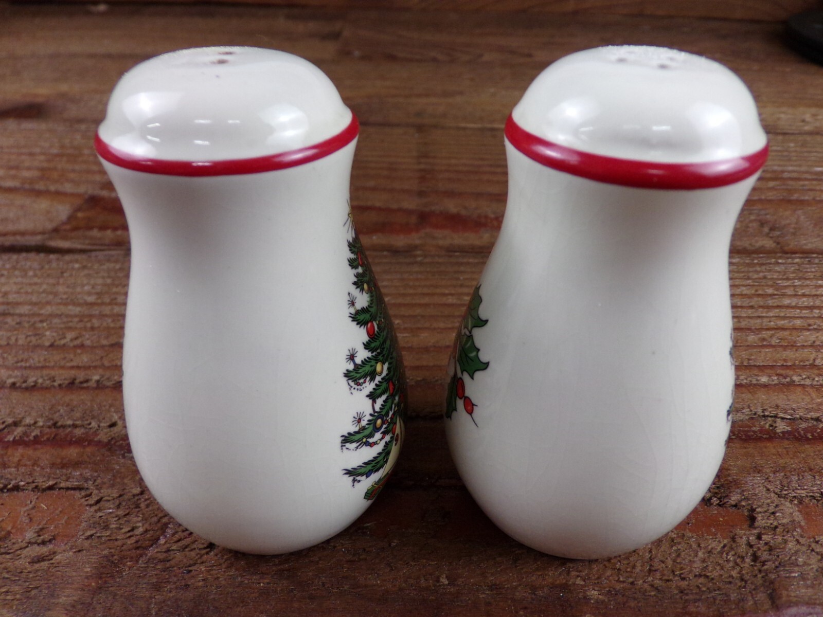 Cuthbertson "Original Christmas Tree Pattern" Salt & Pepper Shakers from 1980s