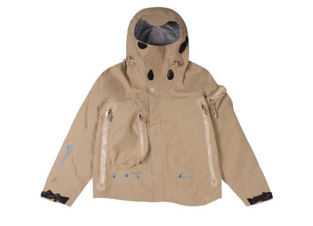 OFF-WHITE x Nike 007 Gore-Tex Jacket in Beige with OFF-WHITE x Nike 007 Gore-Tex Jacket in Beige with