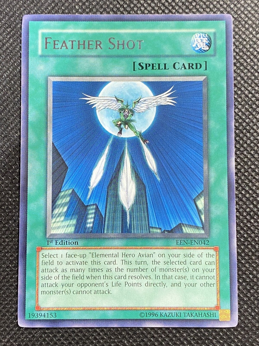 YuGiOh! - Feather Shot EEN-EN042 Rare 1st Edition Near Mint Elemental Energy YuGiOh! - Feather Shot EEN-EN042 Rare 1st Edition Near Mint Elemental Energy