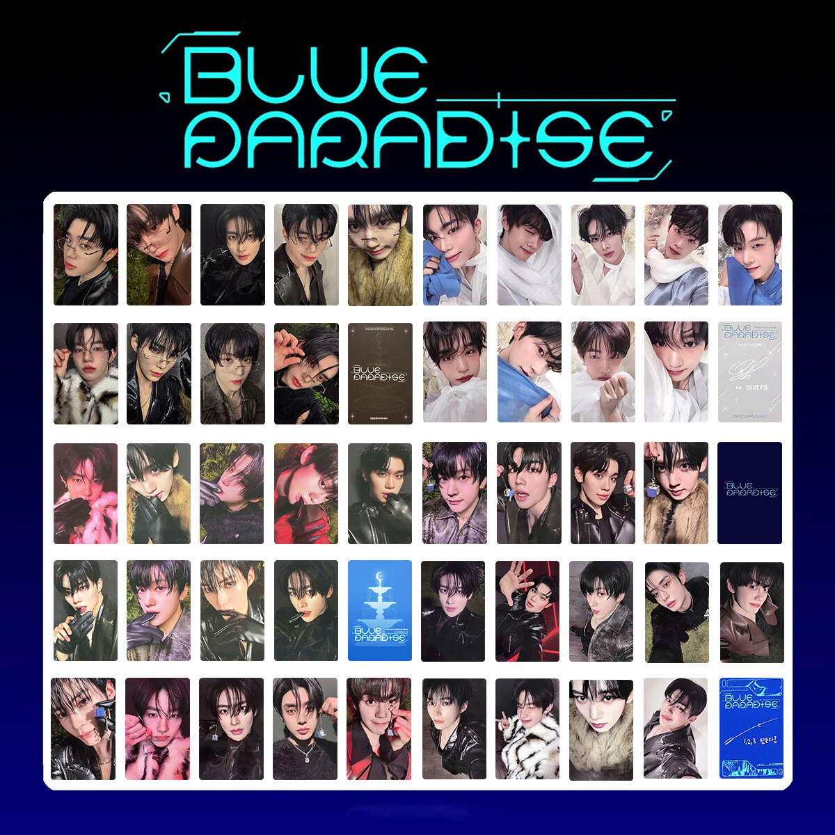 9pcs Set ZB1 BLUE PARADISE SEEK HIDE Ver Self Made COLLECTOR Card