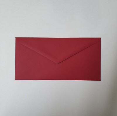 50 Umschläge purpurrot scharlachrot DL 110x220 mm Hochzeiten Einladungen Karten basteln Weihnachten