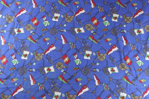 Vintage Sailing Boating Nautical Flags Yachting Fabric 2.5 Yards L1 - Picture 4 of 4