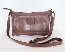 Fossil Crossbody Bag Brown Pebbled Leather Adjustable Strap