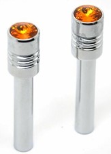 Door Lock Knobs Screw-on Amber Jewel Chrome Aluminum 1/2" I.D. GG#50860 Pair