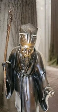 Japanese Meiji Sculpture Of Old Man In Bronze