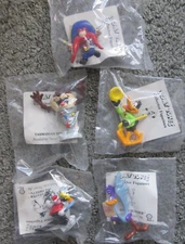VTG NEW SEALED RARE 1990 SHELL GAS STATION LOONEY TUNES CHARACTER FIGURES SET 5