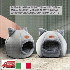 Cuccia Letto con cuscino da Interno GATTO CANE CONIGLIO morbido peluche lavabile