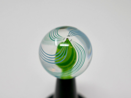 Richard Marquis Studio Art Glass Ren Faire Green Swirl Marble - Picture 8 of 10