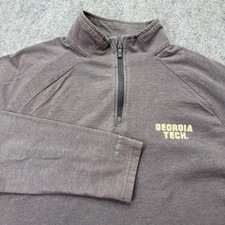 Georgia Tech Yellow Jackets Under Armour 1/4 Zip Pullover Men M Gray Loose