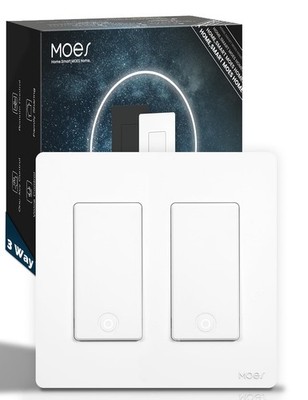Zigbee 3 Way Light Switch 2 Gang. Require Neutral Wire