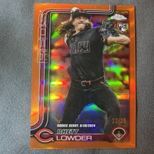 Rhett Lowder RC 2025 Topps Chrome Update Orange Refractor /25 Reds