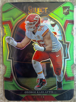 2022 Panini Select George Karlaftis Chiefs RC Concourse Neon Green Prizm /299
