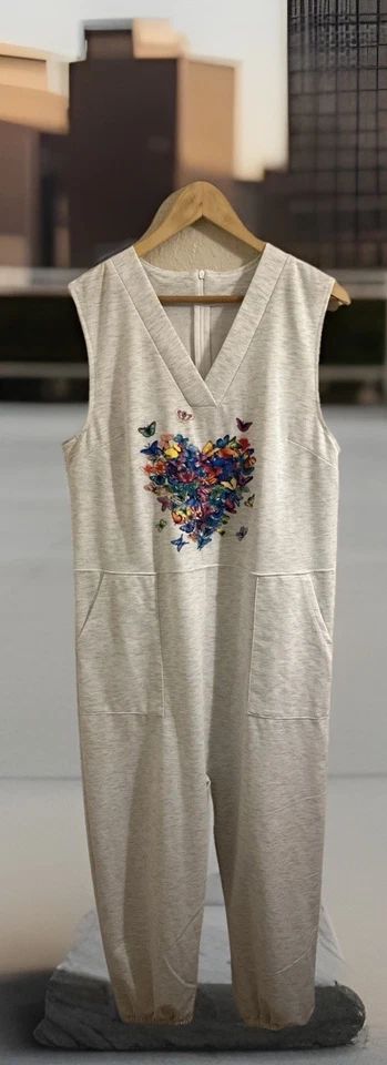 Mono sin mangas floral beige sin marca para mujer talla XL Foto 2 de 4