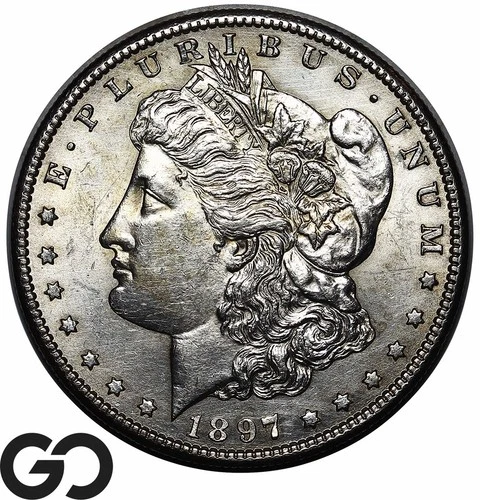 1897-S Morgan Silver Dollar Coin, Brilliant Uncirculated++