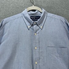 Ralph Lauren Button Down The Big Oxford Mens L Blue Cotton Preppy Vintage