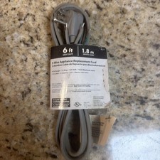 3-Wire Appliance Replacement Cord - 6ft, 13 Amp, 16 Guage