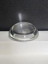 Vintage Clear Glass Magnifying Desk Top Paperweight Round Dome 3" Lip