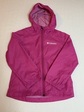 Columbia Girls Pink Hooded Rain Jacket Windbreaker XXS 4/5