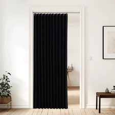 NICETOWN Room Divider Curtain for Living Room Wall Divider Wide Curtain Black