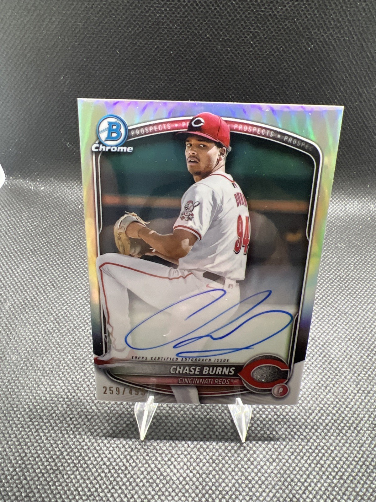 2025 Bowman Chase Burns /499 Chrome Prospect AUTO REFRACTOR Reds #CPA-CB 🔥💎🔥