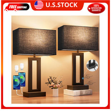 Nightstand Table Lamps for Bedrooms Set of 2 Touch Bedside Lamp with USB C A, 3