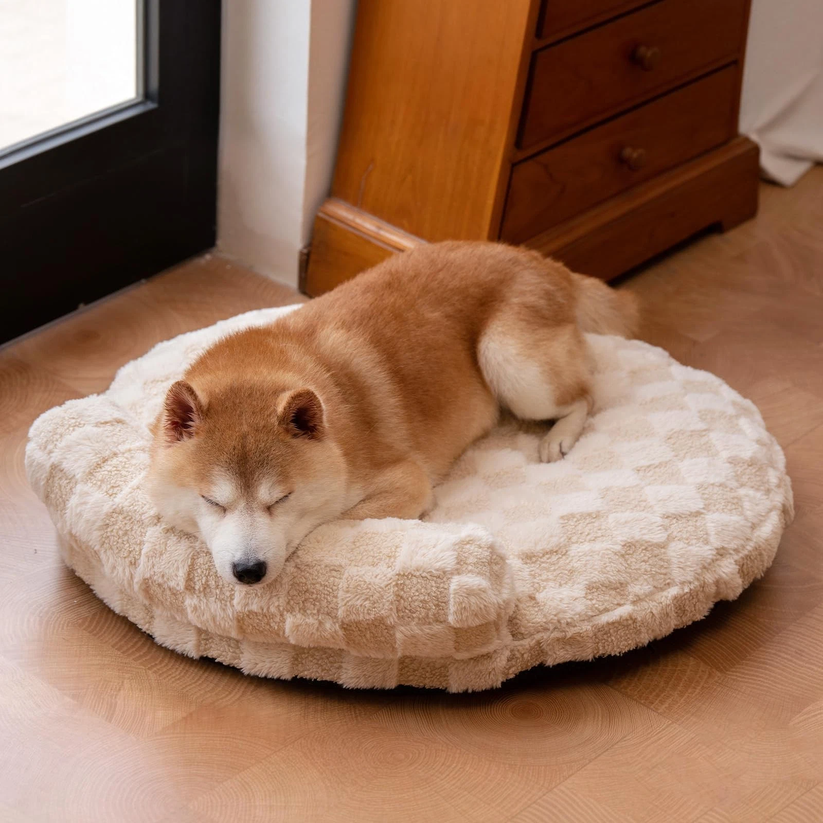 Orthopedic Dog Bed for Medium Small Dogs and Cats Calming Pillow Pet Couch Sofa