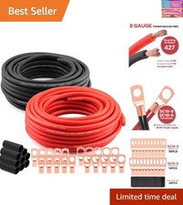 8 Gauge Wire 50ft Each - Red/Black Copper Clad Aluminum CCA - Primary Automot...
