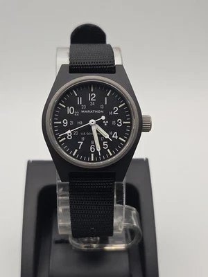 Marathon Military Officer Automatic 34mm Watch Black Swiss Made Unworn 