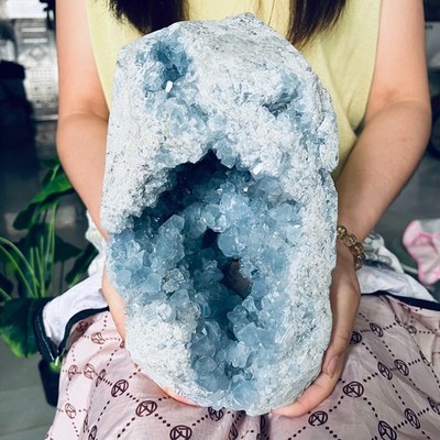 18.5LBRestoration of Natural Blue Sky Stone Crystal Cave Crystal Mineral Samples