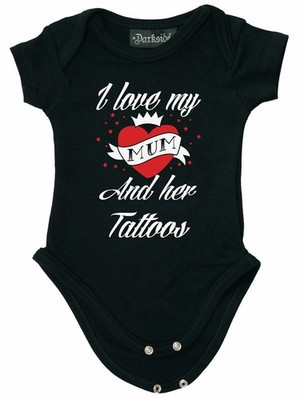 Darkside Baby Body I Love My Mom And Her Tattoos Kleinkind Newborn Black 5007