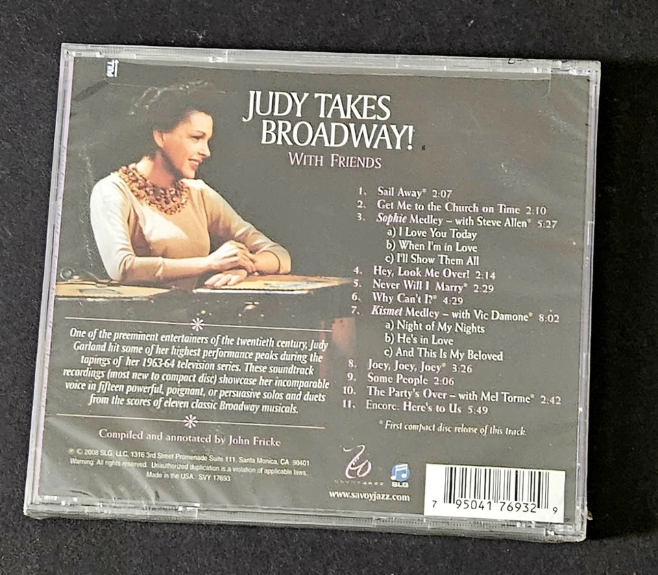JUDY GARLAND Judy Takes Broadway 1962 Recording Capitol Records SHELVED Great!! - Imagem 3 de 3
