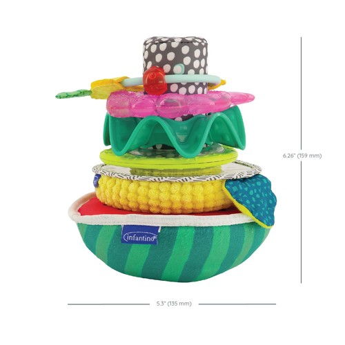 Sensory Stacking Rings Toy Set for Babies BPA Free Teethers Colorful ...