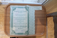 Titre au porteur Action 200 LEI Société anonyme Roumano-Belge de pétrole 1908