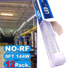 T8 LED Tube Light Bulb 6500K 144W 8FT 18000LM LED Shop Light Fixture 12 Pack