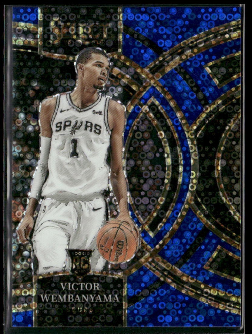 2023-24 Panini Select Premier Rookie Victor Wembanyama Blue Disco /25