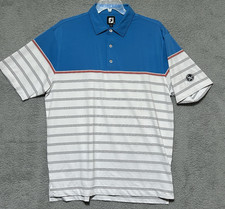 Footjoy FJ Polo Shirt Mens XL Short Sleeve Color Block Striped Logo