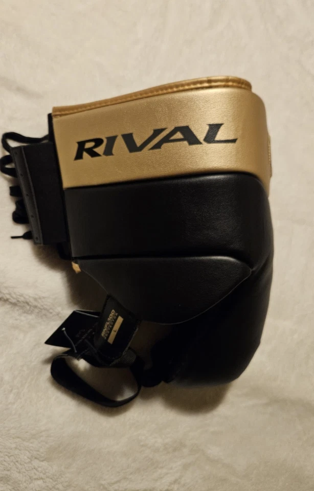 Rival Boxing Pro 100 Groin Protector Lace Up Sz L Featherlite Gold/Black  - Image 2 of 4