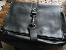 Ted Baker - Mens Black Leather Hanger Wash Bag - New