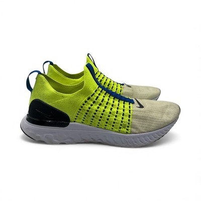 Nike React Phantom Run Flyknit 2 Volt Black Sneakers DM7603-700 Men s Size 12