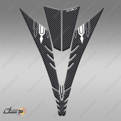 Pegatinas 3D 530 Y Escudo Delantero T Max 2012-2014 Apto Para Tmax Blanco Carbon