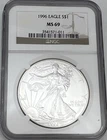 1996 American Silver Eagle $1 NGC MS69 KEY DATE Low Mintage ASE .999 Silver 1oz